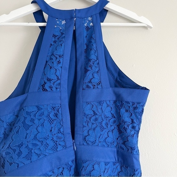 NWT Adelyn Rae Deven Lace Sleeveless Midi Dress Cobalt Blue Size Large - Picture 7 of 12